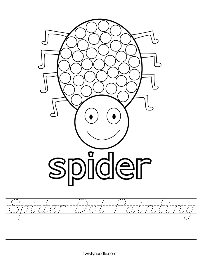 Spider Dot Painting Worksheet