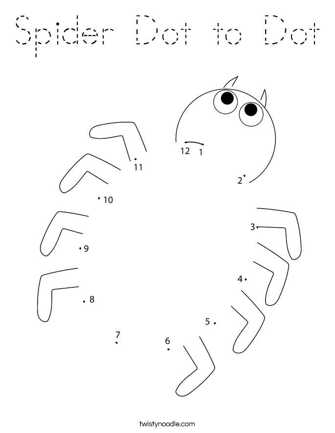 Spider Dot to Dot Coloring Page