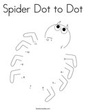 Spider Dot to Dot Coloring Page