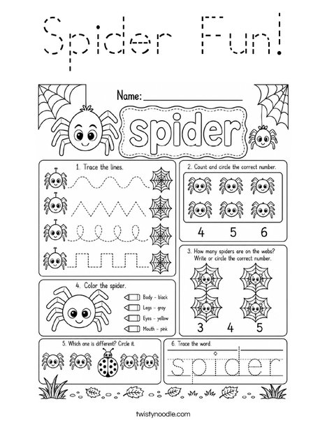 Spider Fun! Coloring Page