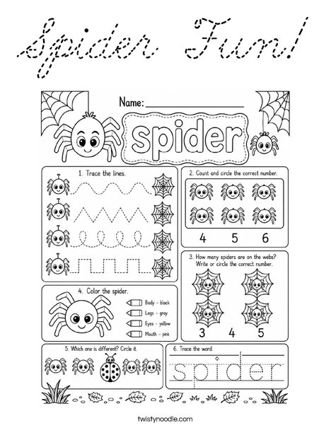 Spider Fun! Coloring Page