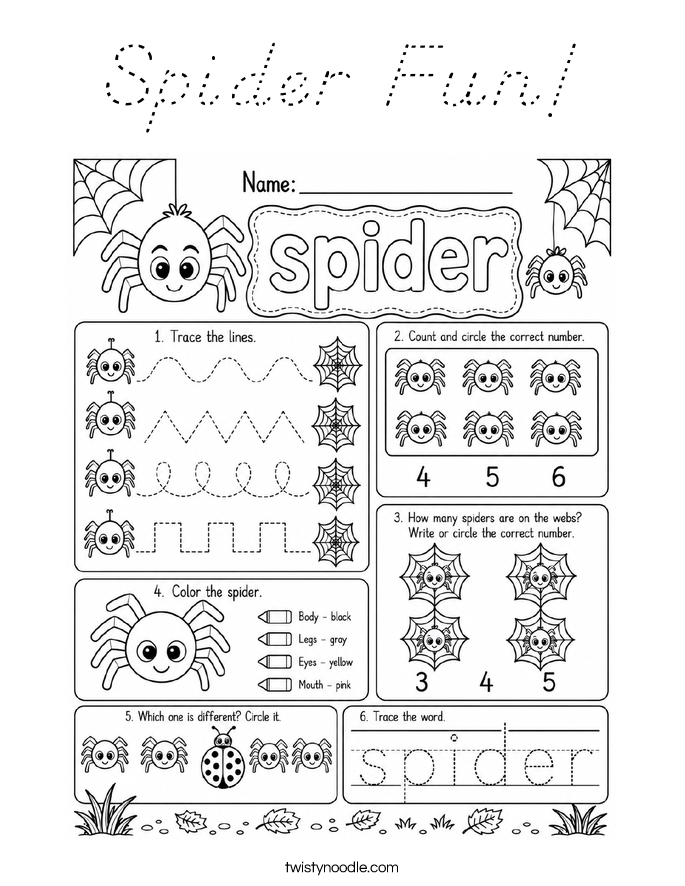 Spider Fun! Coloring Page