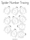 Spider Number Tracing Coloring Page