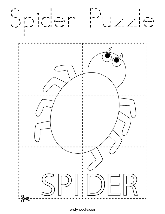 Spider Puzzle Coloring Page