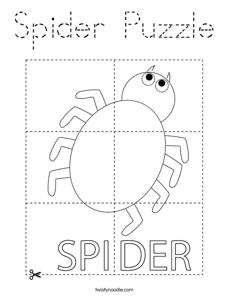 Spider Puzzle Coloring Page
