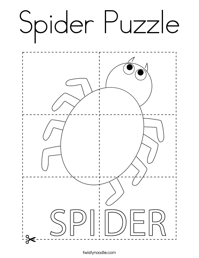 Spider Puzzle Coloring Page