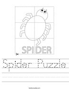 Spider Puzzle Handwriting Sheet