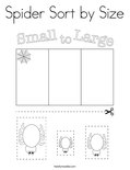 Spider Sort by Size Coloring Page