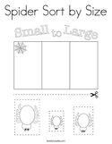 Spider Sort by Size Coloring Page