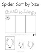 Spider Sort by Size Coloring Page