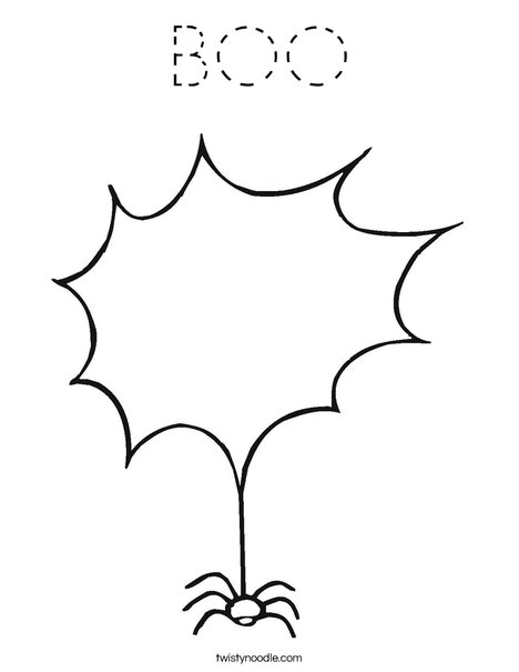 Spider with Blank Web Coloring Page