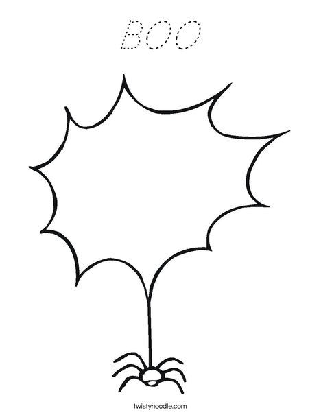 Spider with Blank Web Coloring Page
