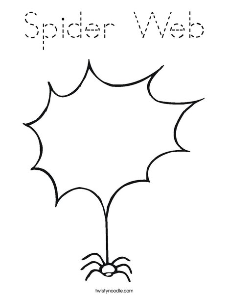 Spider with Blank Web Coloring Page
