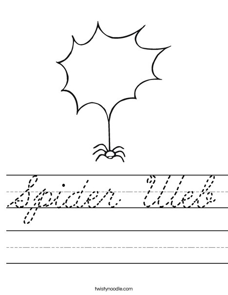 Spider with Blank Web Worksheet