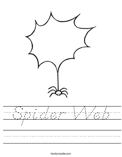 Spider with Blank Web Worksheet