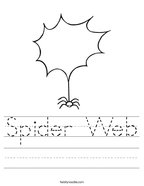 Spider Web Handwriting Sheet