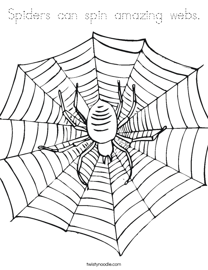 Spiders can spin amazing webs. Coloring Page