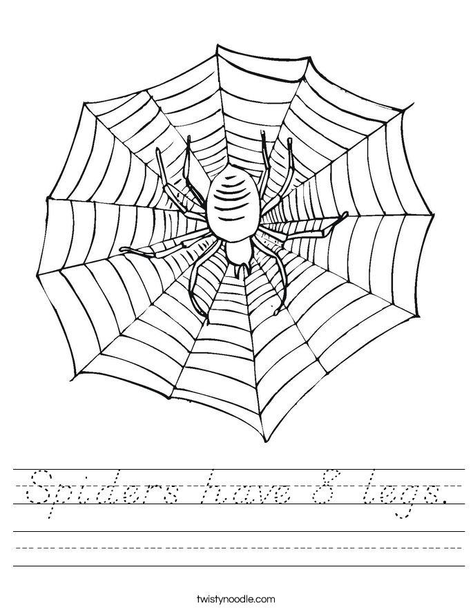 Spiders have 8 legs. Worksheet