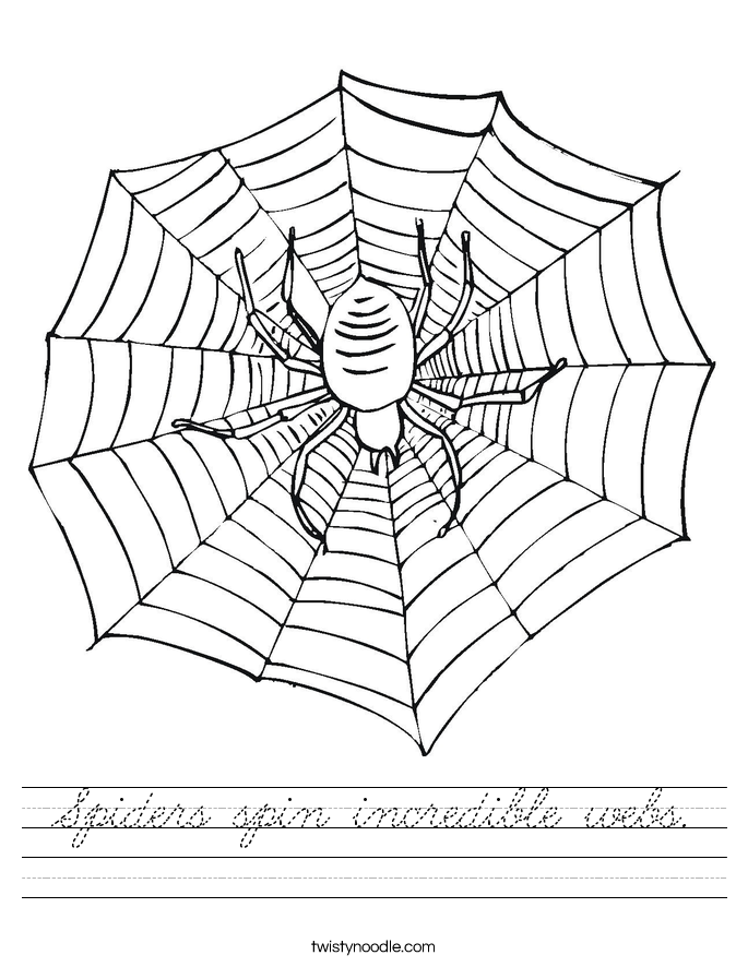 Spiders spin incredible webs. Worksheet