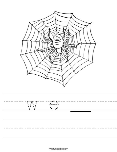 Spider with Web Worksheet