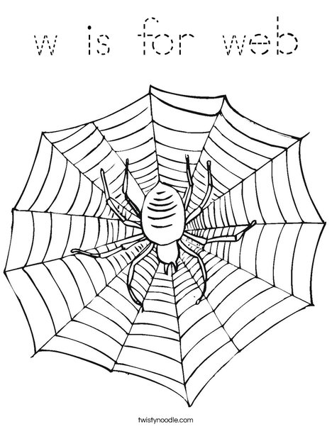 Spider with Web Coloring Page