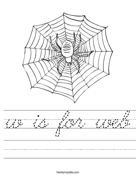 Spider with Web Worksheet