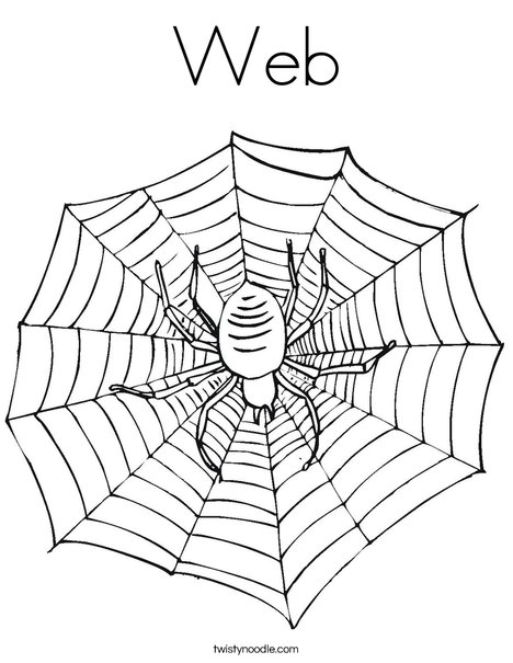 Spider with Web Coloring Page
