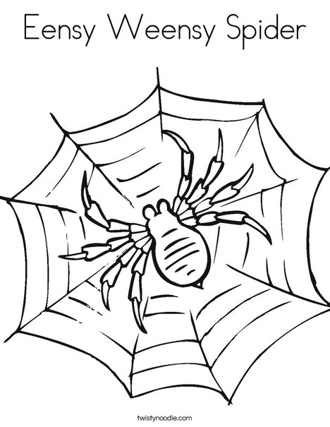 Spider in Web Coloring Page