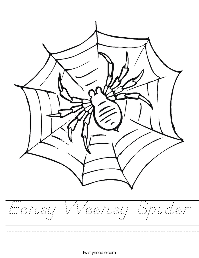 Eensy Weensy Spider Worksheet