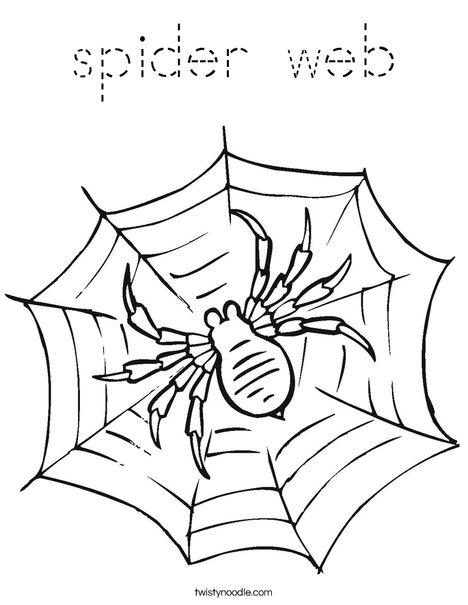 Spider in Web Coloring Page