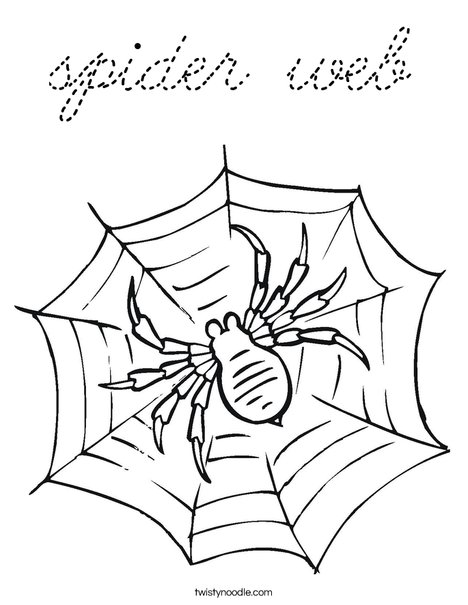 Spider in Web Coloring Page