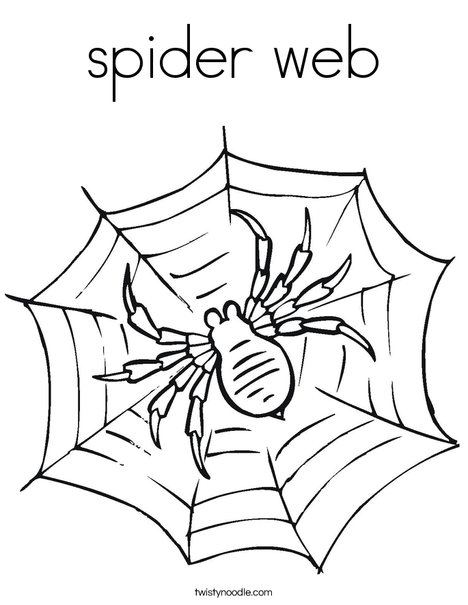 Spider in Web Coloring Page