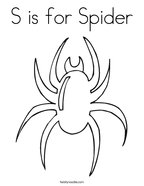 S is for Spider Coloring Page