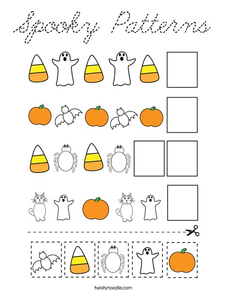 Spooky Patterns Coloring Page