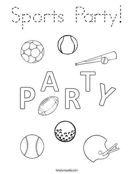 Sports Party Coloring Page