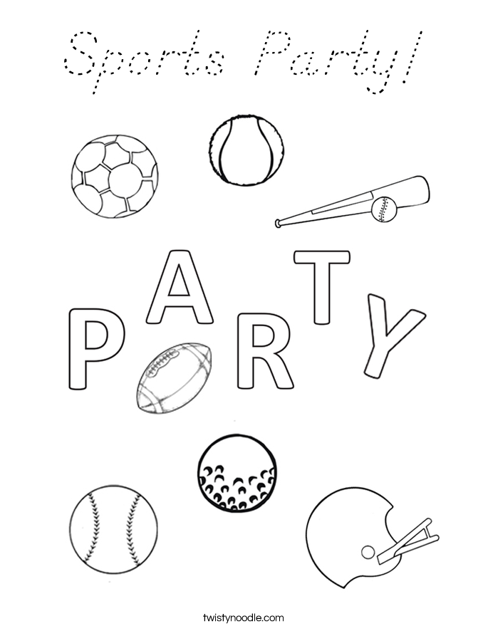Sports Party! Coloring Page