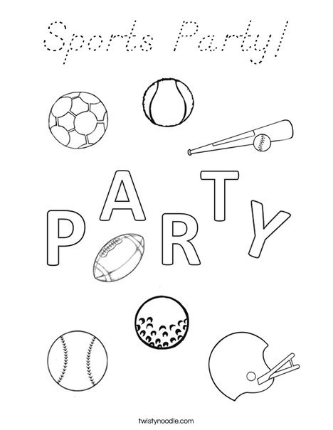 Sports Party Coloring Page