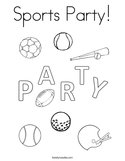 Sports Party Coloring Page