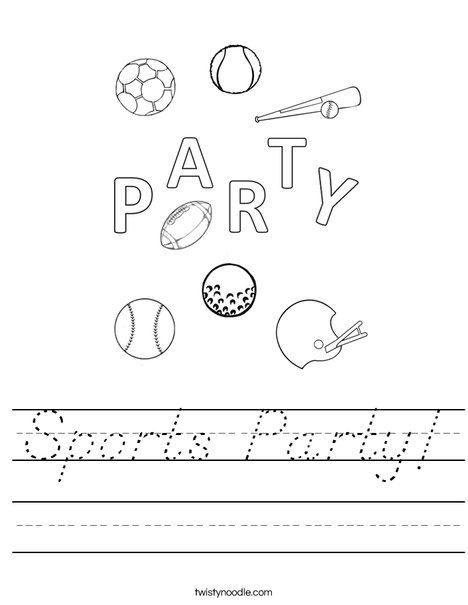 Sports Party Worksheet