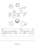 Sports Party! Worksheet