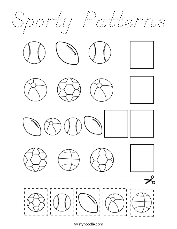 Sporty Patterns Coloring Page