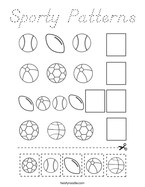Sporty Patterns Coloring Page