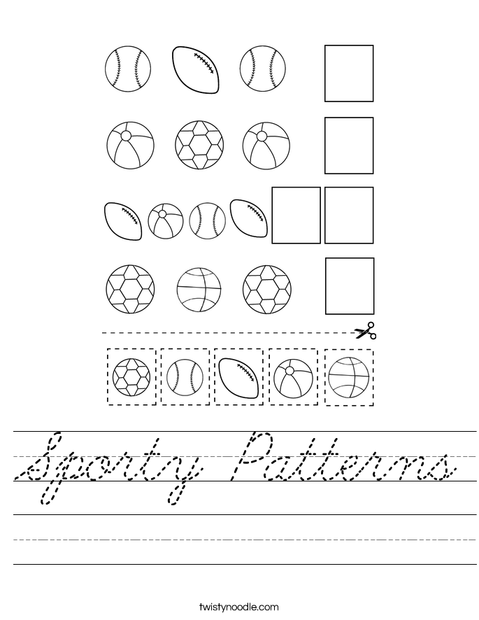 Sporty Patterns Worksheet