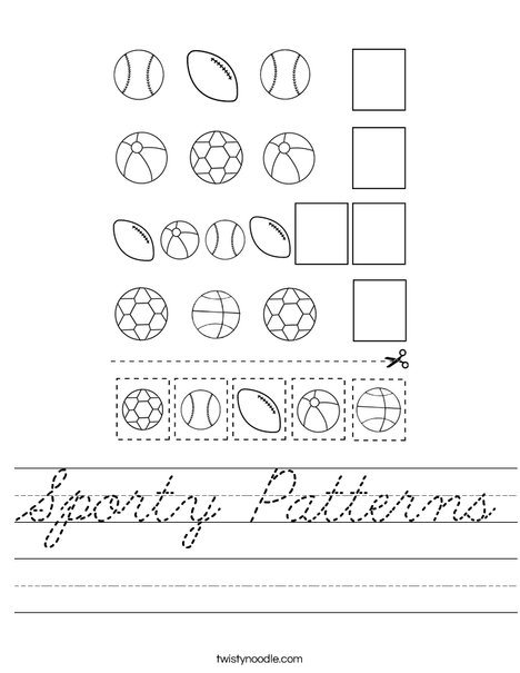 Sporty Patterns Worksheet