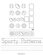 Sporty Patterns Handwriting Sheet