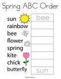 Spring ABC Order Coloring Page