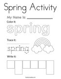 Spring Activity Coloring Page