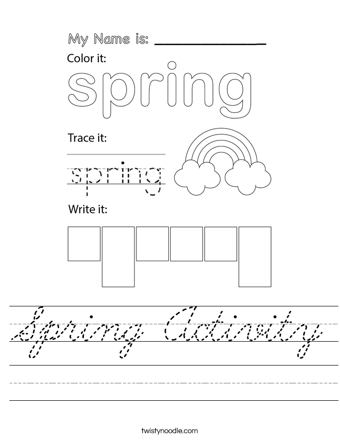 Spring Activity Worksheet
