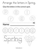 Arrange the letters in Spring Coloring Page