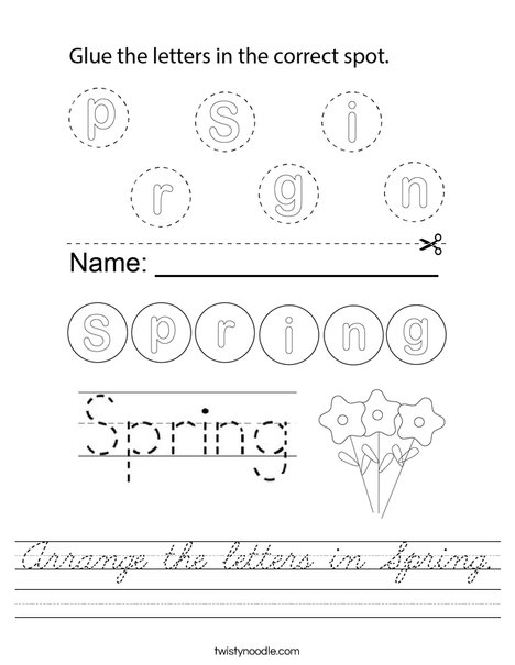 Spring- Arrange the letters Worksheet